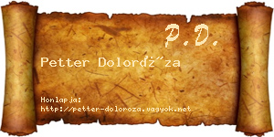 Petter Doloróza névjegykártya
